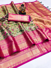 Delightful Kanjivaram Pink Piasta Color Silk Sarees